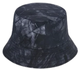 Bucket Hats 100 Percent Cotton Fabric - Black Tie Dye (1 Hat)