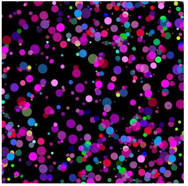 Cotton Fabric Electric Black Electric Dots 44/45"