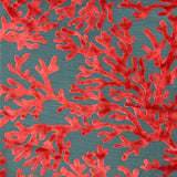 Burnout Velvet Upholstery Fabric Coral Pattern