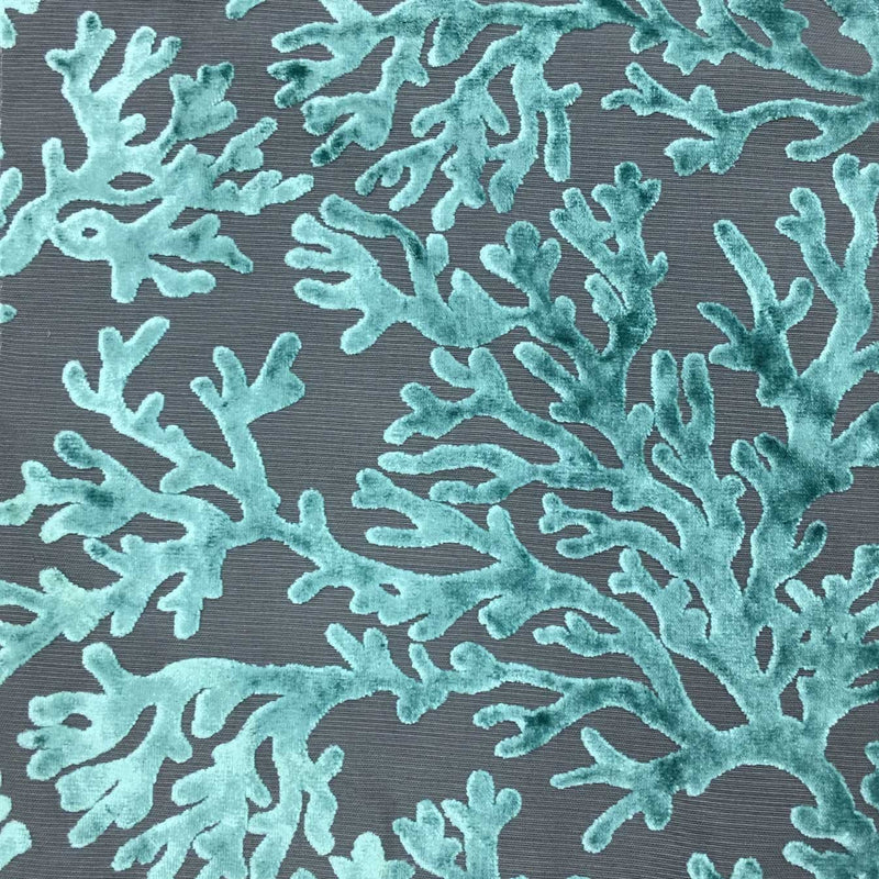 Burnout Velvet Upholstery Fabric Coral Pattern