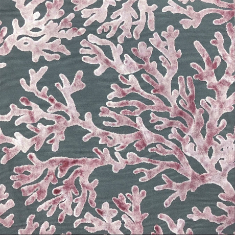 Burnout Velvet Upholstery Fabric Coral Pattern