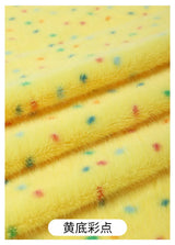 0.5/1/2 Yards Faux Fur Dot Printed Fabric for Plush Toys Cotton Dolls Warm Hats Decorative Cloth Handmade Sewing Fabrics