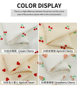 145x50cm Small Cherry Ribbed Knitted Pure Cotton Jacquard Fabric For Children's Clothing, T-shirts, Handmade DIY Sewing Fabrics