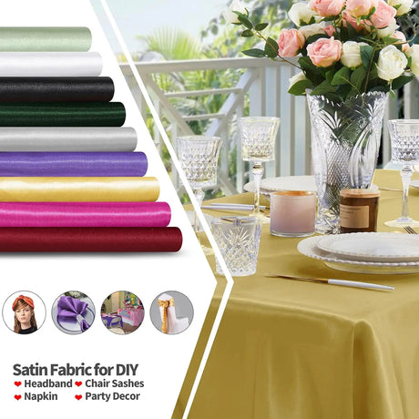 1m-7m Charmeuse Satin Fabric Silky & Shiny Cloth Fabric Shiny Upholstery Lining Drapery DIY Crafts Soft for Wedding Decorations