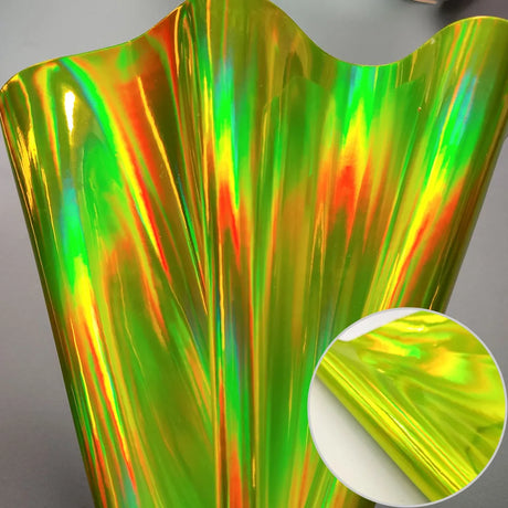 20*120CM Roll Hologram Iridescent Rainbow Laser PU Leather Fabric Craft Cloth DIY Handmade Color Change