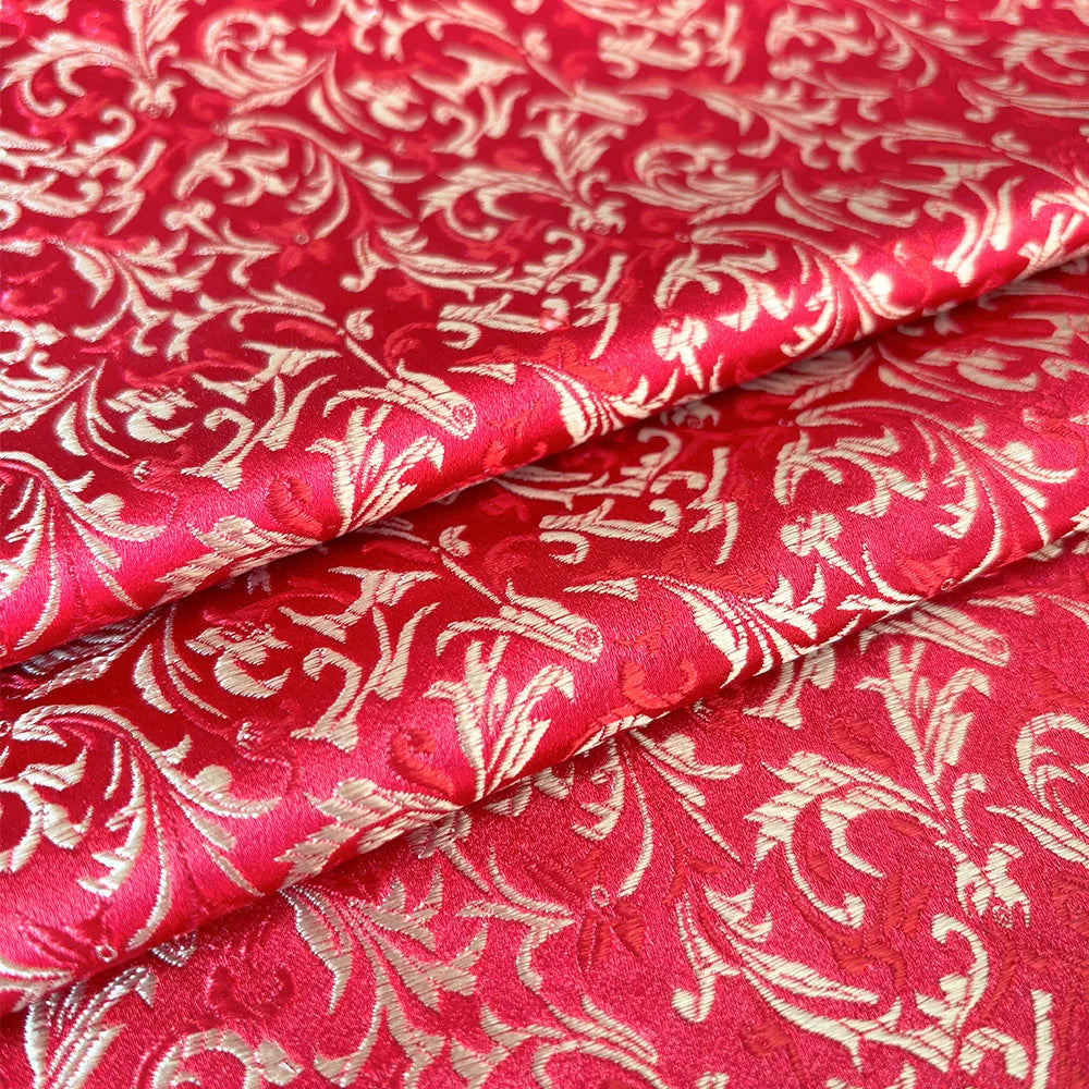 75x50cm Wheat Floral Pattern Damask Silk Satin Brocade Jacquard Fabric DIY Cheongsam Costume Upholstery Curtain Sewing Patchwork