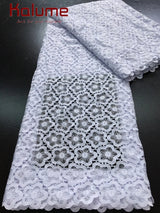 White African Guipure Cord Lace Fabric with Sequins 2025 High Quality Nigerian Guipure Cord Lace for Sewing Wedding Dress F4025