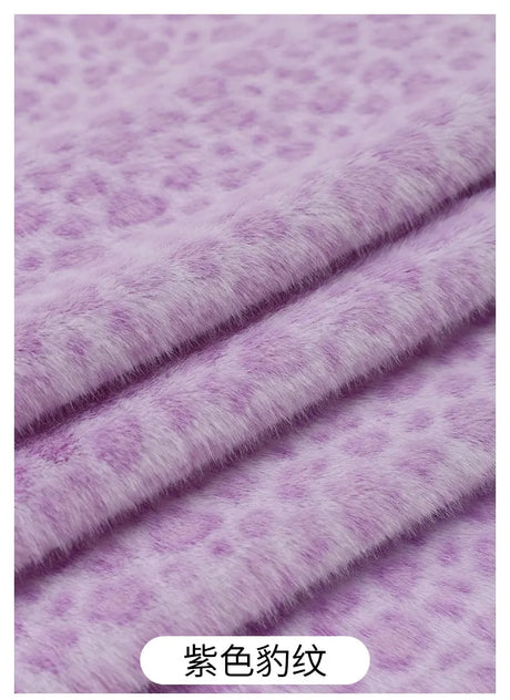 0.5/1/2 Yards Faux Fur Dot Printed Fabric for Plush Toys Cotton Dolls Warm Hats Decorative Cloth Handmade Sewing Fabrics
