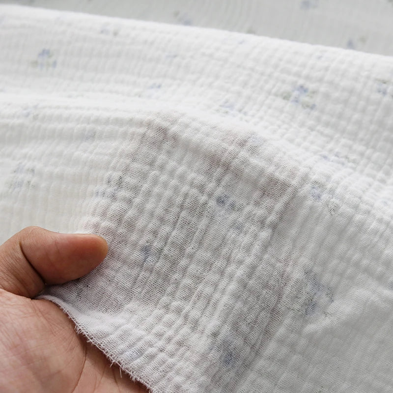 135x50/500cm Pure Color Crepe Double-Layer Cotton Yarn Fabric, Making Soft Pajamas Clothes Fabric DIY Clothing Cloth YHTJ0113