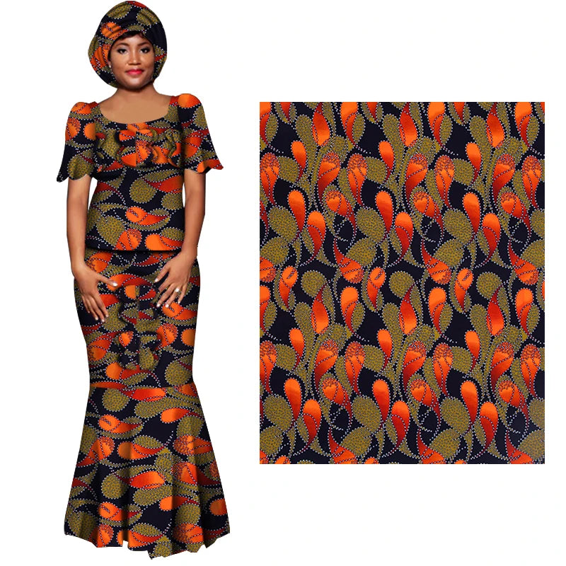 African Fabric Cloth By The Yard 3/6 Yards Ankara Print Wax Fabric for Party Dress Making and Sewing