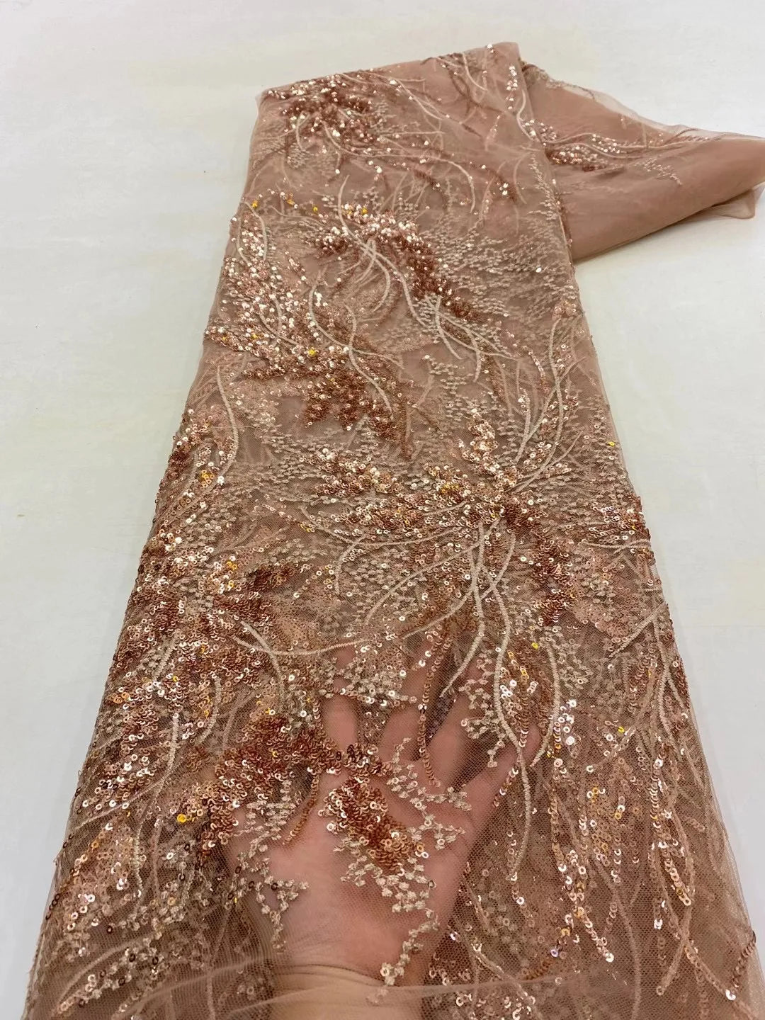 Luxury Pink 2023 High Quality French Tulle Net Sequins Lace Fabric African Lace Fabric 5 Yards For Nigeria Wedding Party Dress