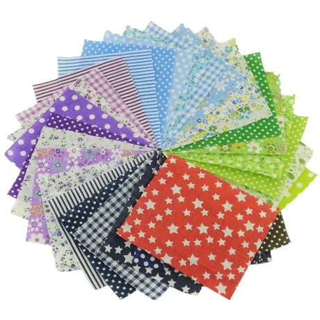 200PCS Squares Craft Fabric Cloths for DIY Bundle Patchwork Quilting Sewing Scrapbooking Artcraft