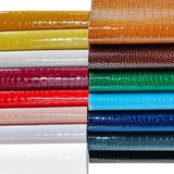 Glossy Embossed Crocodile Texture Faux Leather Roll Synthetic Leather Fabric for Wallets Keychains Making Sewing Crafts Material