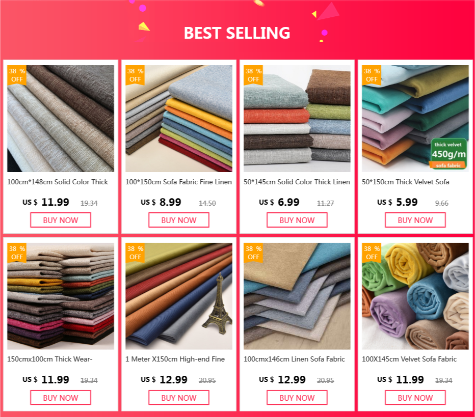 100cm*148cm Solid Color Thick Coarse Linen Sofa Fabric Cotton and Linen Curtain Tablecloth DIY Polyester Linen Fabric 400-500g/m