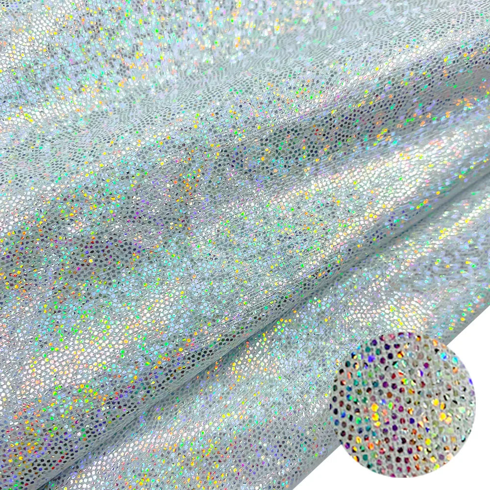 150cm*100cm Glitter Laser Polyester Fabric Iridescent Holographic Wedding Party Background Doll Clothing Decor Material DIY