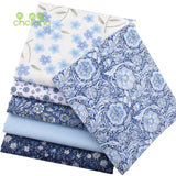 Chainho,Printed Twill Weave Cotton Fabric,DIY Qulting Sewing Material,Patchwork Cloth,Blue Series,6 Designs,3 Spiecification