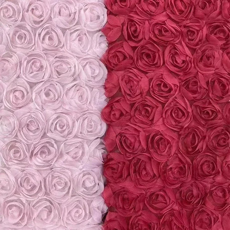 3D Large Rose Embroidered Lace Fabric, Discoloration Flower Children's Applique Clothing, Dress Fashion, RS24458