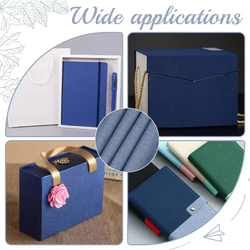 39.4x16.9 Inch Book Binding Cloth Marine Blue Bookcover Fabric Surface with Paper Backed Book Cloth DIY Book Cloth Protective
