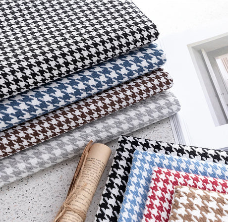 146cm Width High-grade Houndstooth Fabrics Cotton and Linen Plaid Fabrics Thickening Sofa Pillow Tablecloth DIY Sewing Fabrics