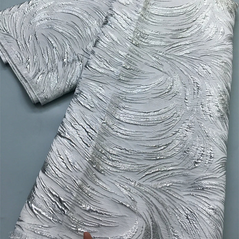 Brocade Jacquard African Lace Fabric Nigerian Damask Lace Fabrics Latest 2025 for Women Evening Dresses High Quality,2.5Yard4160