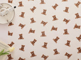160*50cm Pure Cotton Twill Fabric with Bear Grid Heart Printed for Handmade Clothing and Bedding,DIY Patchwork Cloth Craft