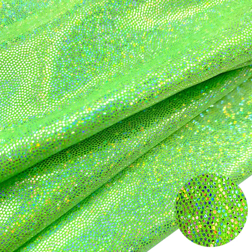 150cm*100cm Glitter Laser Polyester Fabric Iridescent Holographic Wedding Party Background Doll Clothing Decor Material DIY