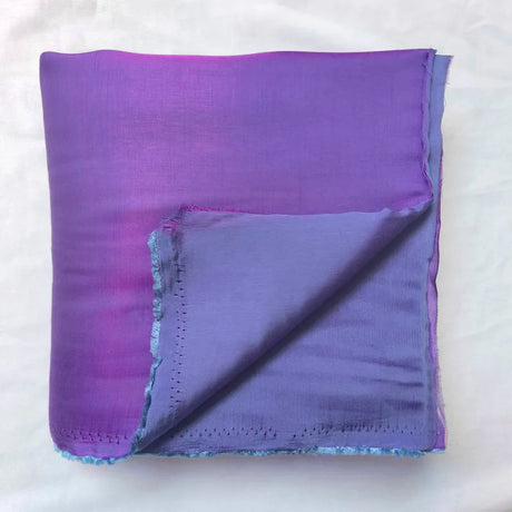 Gradient Color Mercerized Satin Fabric, Shiny Iridescent Clothing Fabric, Sewing Material For Dress, Purple, Sold By Yard