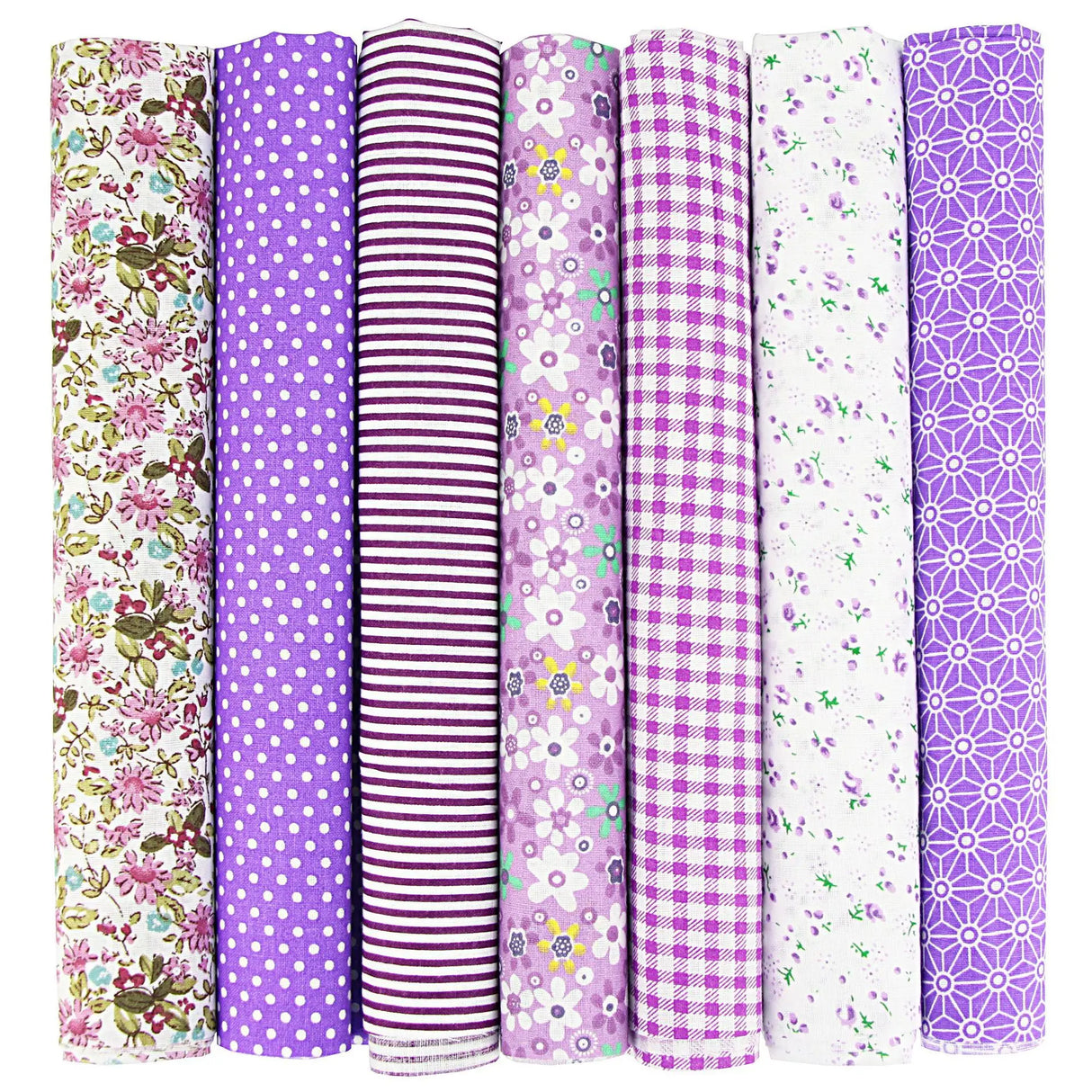 7Pcs 20" x 20" Cotton Fabric DIY Making Supplies Quilting Patchwork Fabric Fat Quarter Bundles DIY for Quilting Patchwork