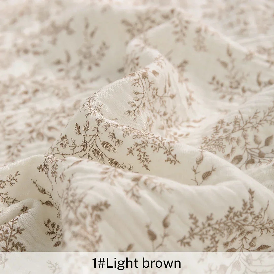 Breathable Pure Cotton Double-Layer Crepe Fabric For Bedding Home Wear Pajama Summer Dress DIY Clothing Cloth 135x50cm/500cm