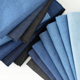 70x45CM Vintage Cotton Blue Denim Fabric Light Thin Soft Cloth For DIY Dolls Clothing Jeans Dress Bag Cap Apron Crafts Material
