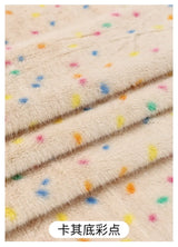0.5/1/2 Yards Faux Fur Dot Printed Fabric for Plush Toys Cotton Dolls Warm Hats Decorative Cloth Handmade Sewing Fabrics