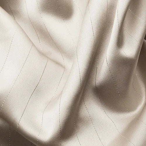 High End Bright Silk Striped Imitation Acetic Acid Fabric Satin Glossy Silk Smooth Drape Feeling Suit Dress Pants Fabric