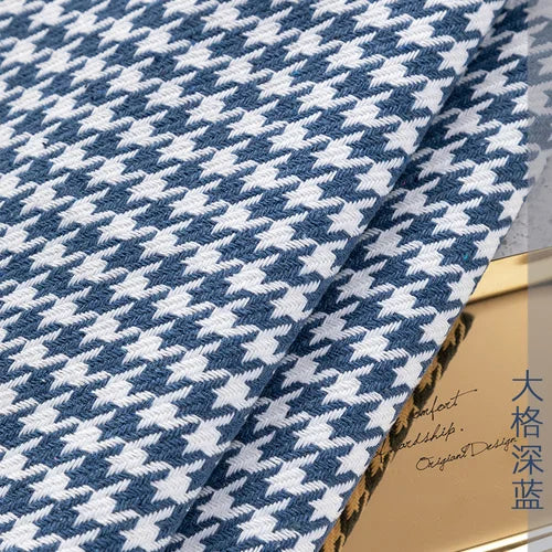 146cm Width High-grade Houndstooth Fabrics Cotton and Linen Plaid Fabrics Thickening Sofa Pillow Tablecloth DIY Sewing Fabrics