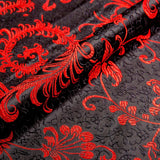 50*75cm Brocade Jacquard Fabric Pink Color Silk Feather Flower Pattern For Sewing Kimono Robe Girl's Dress DIY Needlework Satin