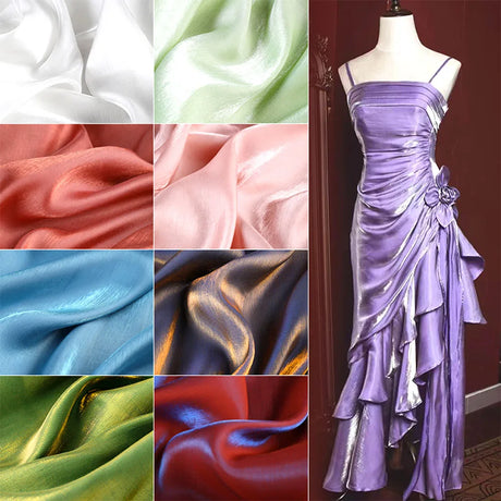 100x150cm Two-tone Mercerized Satin Fabric For Sewing Silky Skirt Dress Shirt Handmade DIY Patchwork Background Decoration Cloth