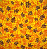 Sea Turtles W Traditional Polynesian Tattoo Patches Rayon Fabric - Taupe/Maroon/Black, 36" Width (1 Yard)