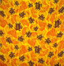 Sea Turtles With Traditional Polynesian Tattoo Patches Rayon Fabric - Taupe/Maroon/Black, 36" X 45" (1 Yard)