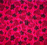 Sea Turtles W Traditional Polynesian Tattoo Patches Rayon Fabric - Taupe/Maroon/Black, 36" Width (1 Yard)
