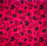 Sea Turtles With Traditional Polynesian Tattoo Patches Rayon Fabric - Taupe/Maroon/Black, 36" X 45" (1 Yard)