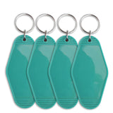 Retro Motel Keychain with Silver Ring - Sea Green (4 per Set)