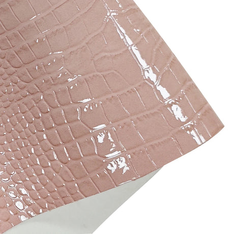 Glossy Embossed Crocodile Texture Faux Leather Roll Synthetic Leather Fabric for Wallets Keychains Making Sewing Crafts Material