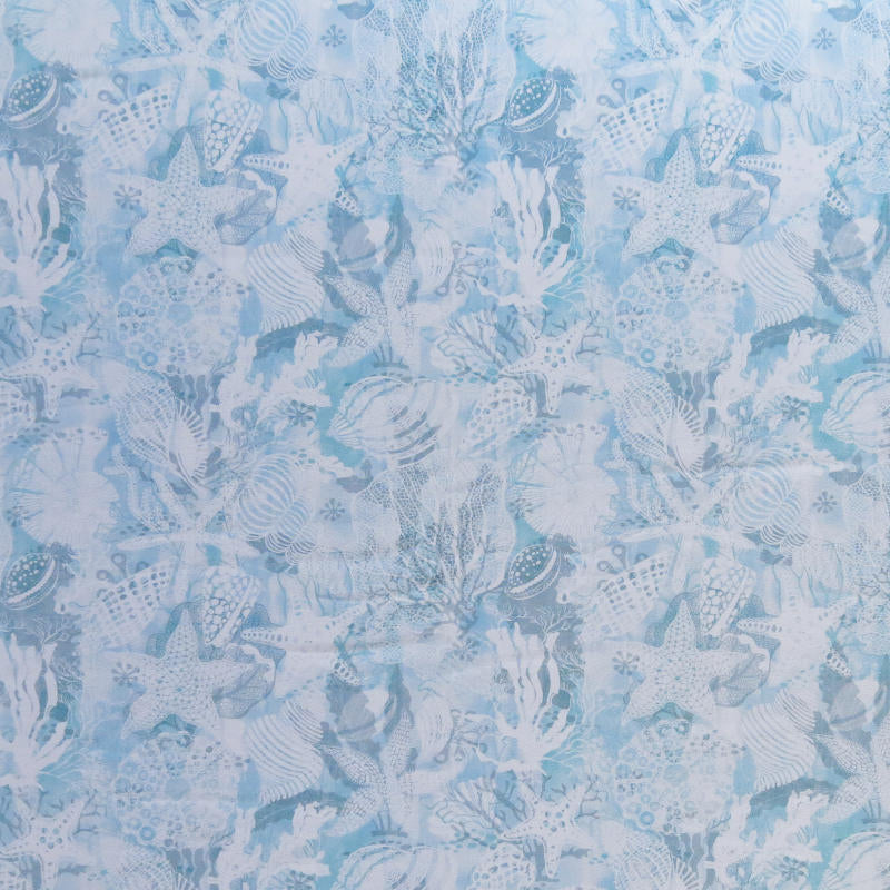 Swim Knit Poly Spandex Sea Life Montage Print