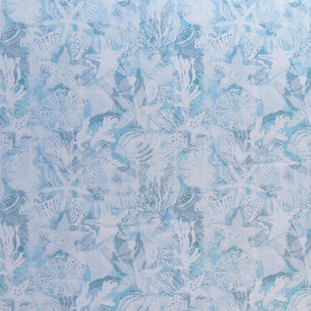 Swim Knit Poly Spandex Sea Life Montage Print