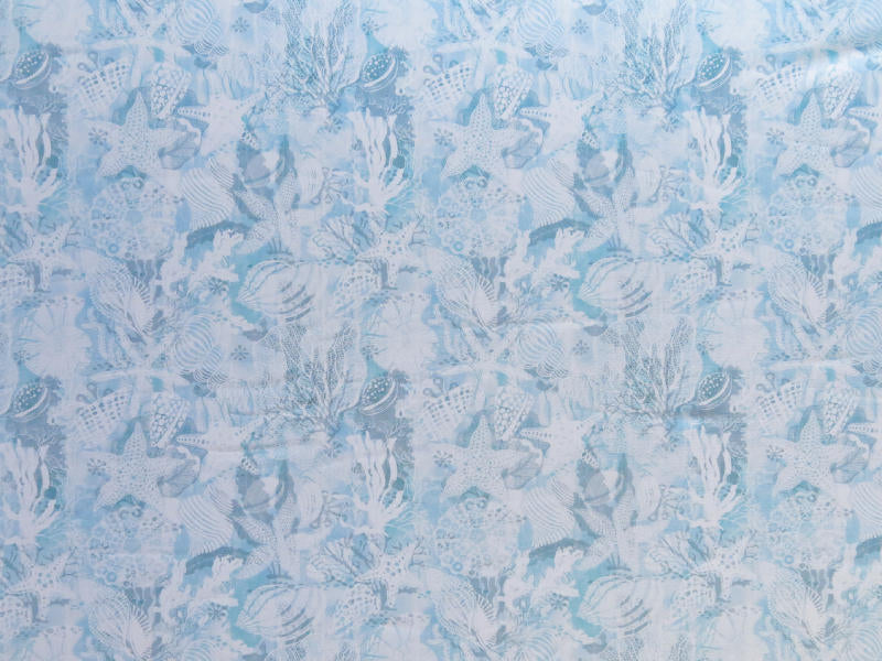 Swim Knit Poly Spandex Sea Life Montage Print