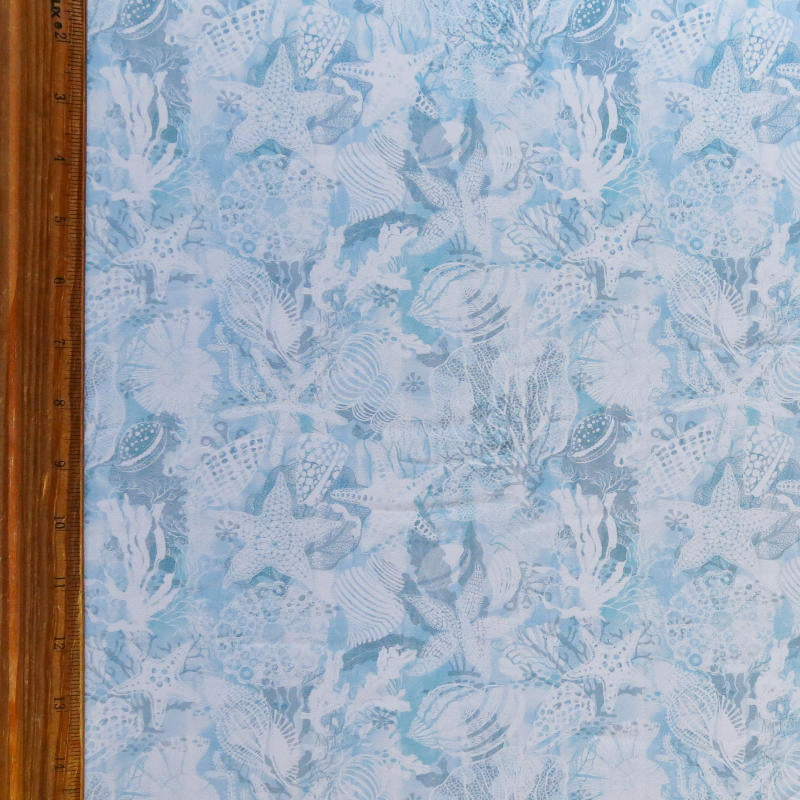 Swim Knit Poly Spandex Sea Life Montage Print