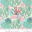 Cotton Print Seaweed Reef Coral Fabric 44/45" Multi Coastal
