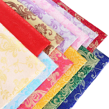 50*75cm Brocade Jacquard Fabric Pink Color Silk Feather Flower Pattern For Sewing Kimono Robe Girl's Dress DIY Needlework Satin