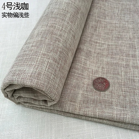 100cm*148cm Solid Color Thick Coarse Linen Sofa Fabric Cotton and Linen Curtain Tablecloth DIY Polyester Linen Fabric 400-500g/m