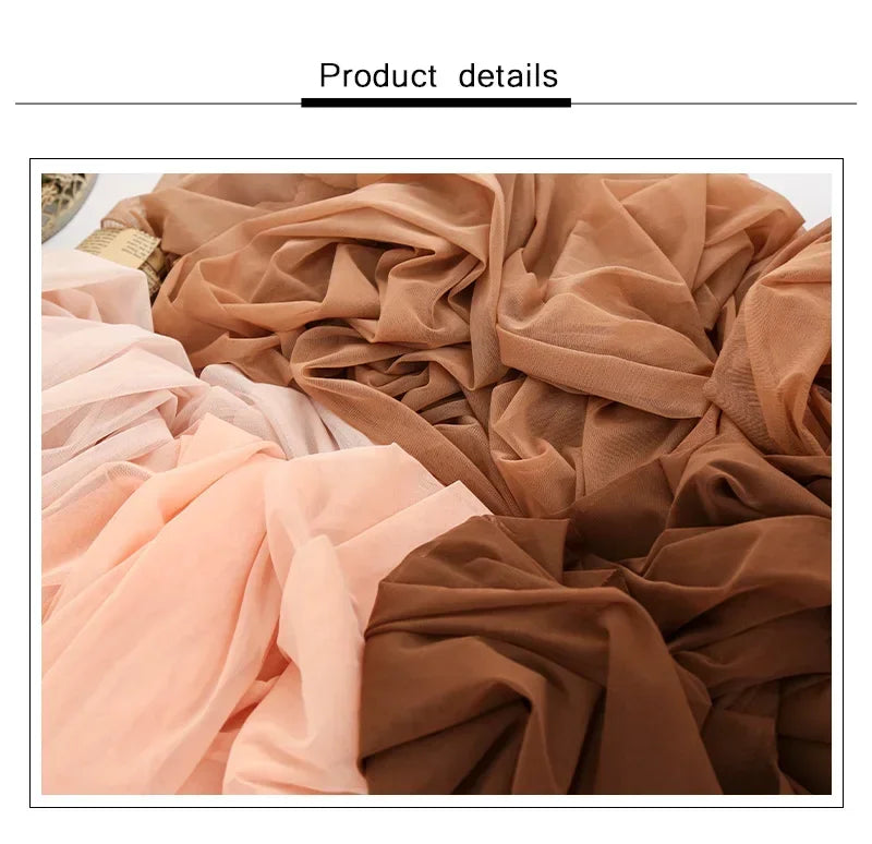 0.5m/1m/5m Soft Power Stretch Mesh Fabric for Sewing Dance Dresses Bridal Dress Backing Tight Performance Costumes Mosquito Net