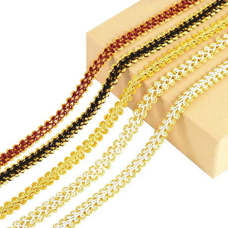 5yards 12mm Lace Trimming Ribbon Polyester Centipede Braided Lace Sewing Clothes Accessories Curve Lace DIY Craft Wedding Decor